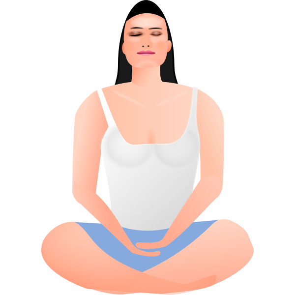 SVG Vector clip art of lady in meditation