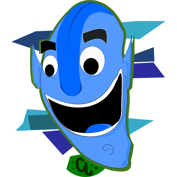 SVG Vector clip art of large blue head character