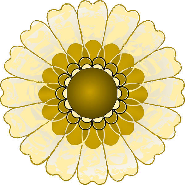 SVG Vector clip art of large petals gold flower