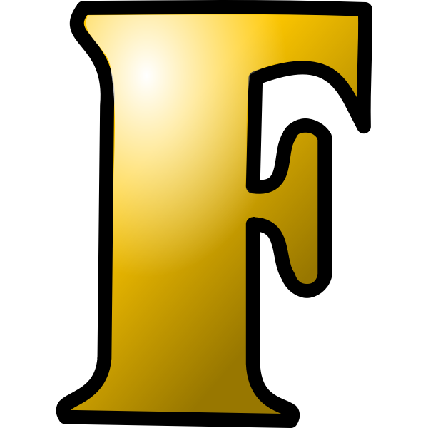 SVG Vector clip art of large yellow letter F
