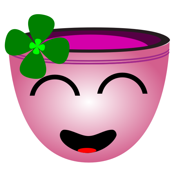 SVG Vector clip art of laughing face pink cup