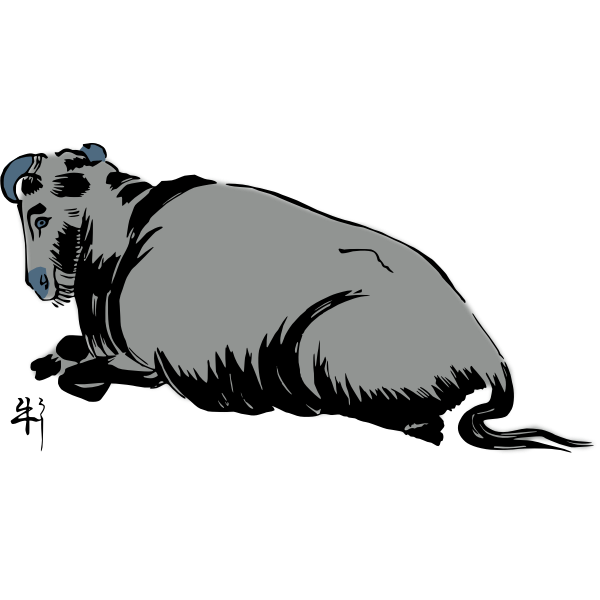 SVG Vector clip art of laying cattle