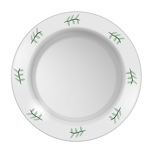 SVG Vector clip art of leaf pattern plate