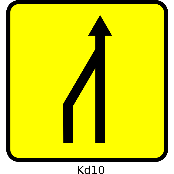 SVG Vector clip art of left lane reduction roadsign in France