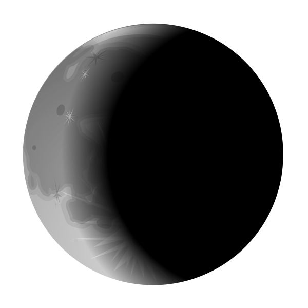 SVG Vector clip art of left side moon crescent