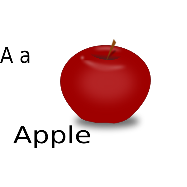 SVG Vector clip art of letter learning by fruit