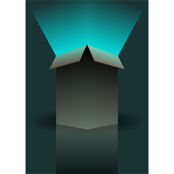 SVG Vector clip art of light coming out of green box