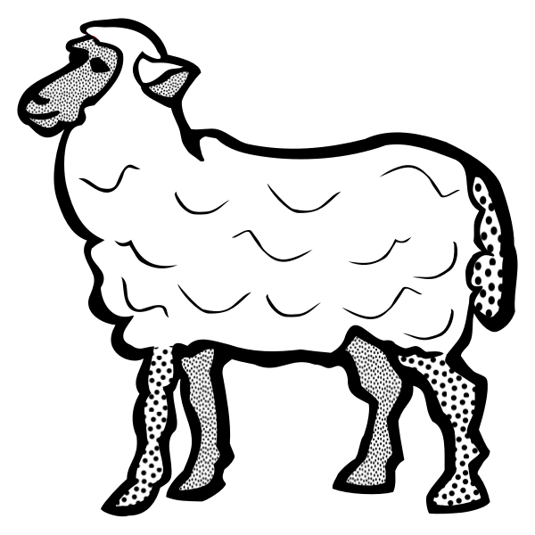 SVG Vector clip art of line art of simple sheep