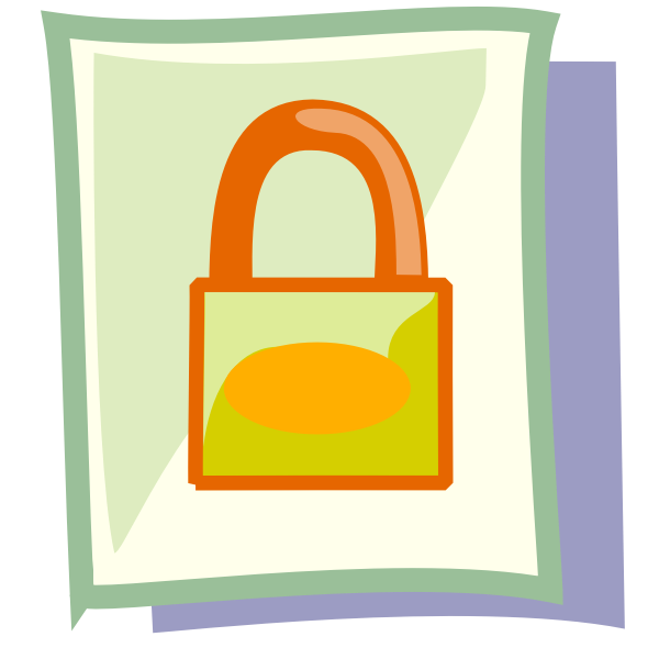 SVG Vector clip art of locked file PC icon in pastel colour