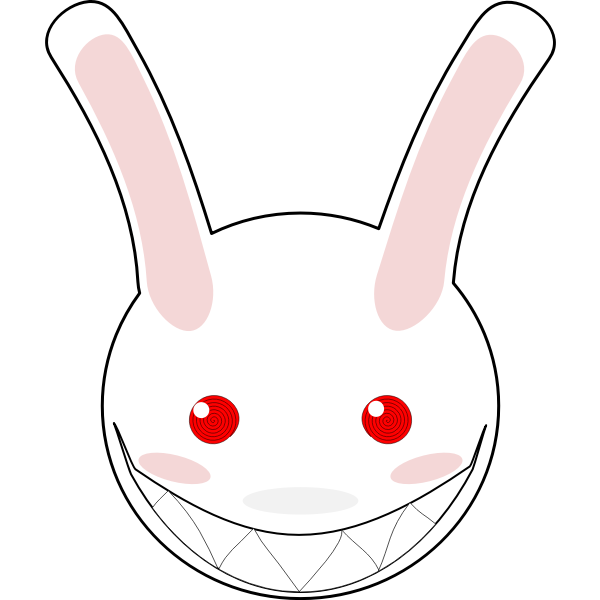 SVG Vector clip art of mad rabbit smile