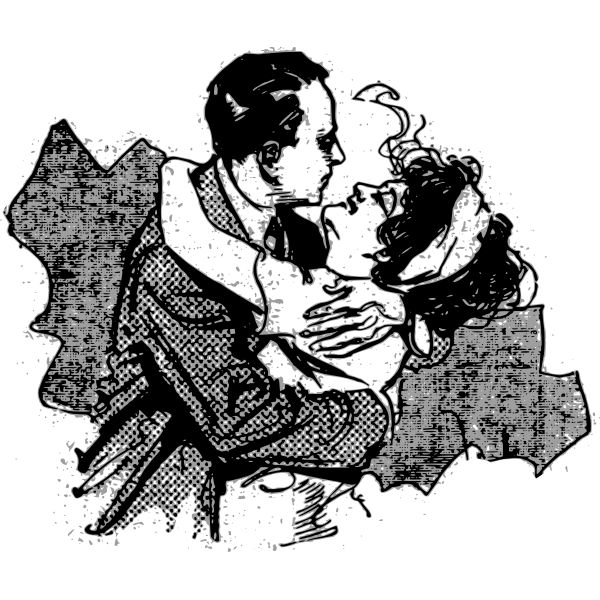 SVG Vector clip art of man and woman hugging