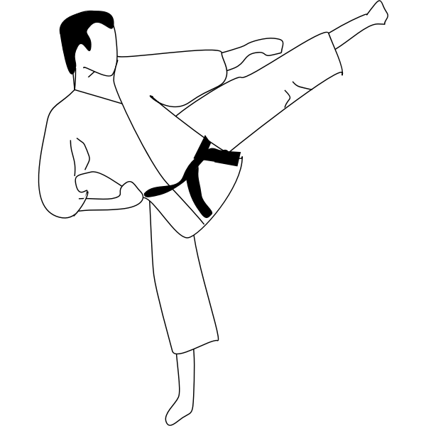 SVG Vector clip art of man in karate pose
