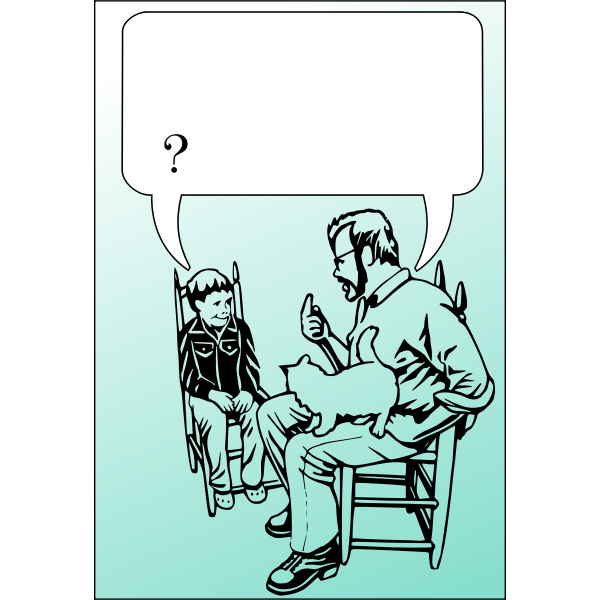 SVG Vector clip art of man teaching boy at home
