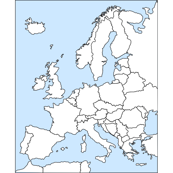 SVG Vector clip art of map of Europe
