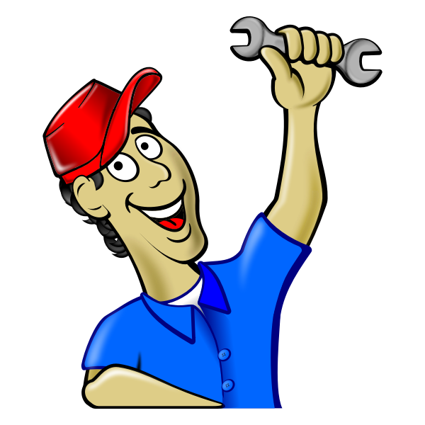 SVG Vector clip art of mechanic with a red cap