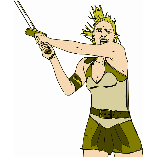 SVG Vector clip art of medieval female warrior