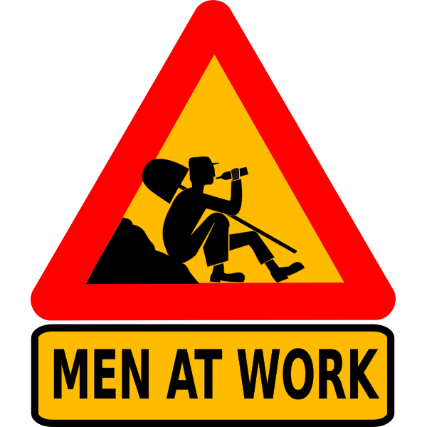 SVG Vector clip art of men at work warning sign
