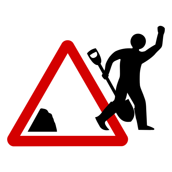 SVG Vector clip art of men on strike sign
