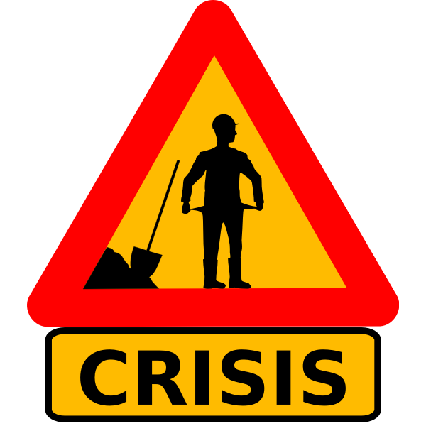SVG Vector clip art of money crisis warning roadsign