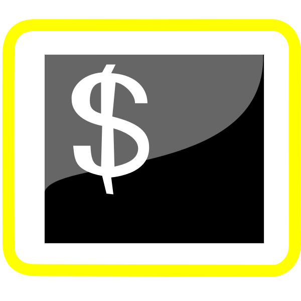 SVG Vector clip art of money pictogram with yellow frame