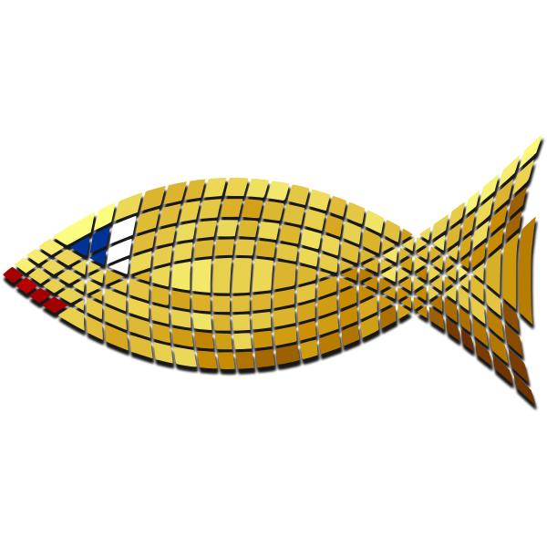 SVG Vector clip art of mosaic of goldfish