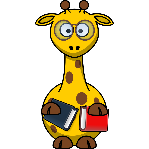 SVG Vector clip art of nerd giraffe