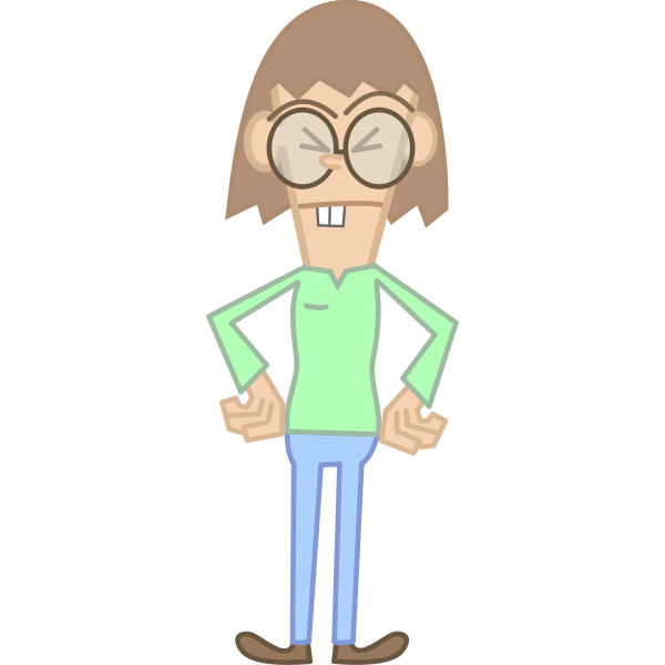 SVG Vector clip art of nerd in geek jumper