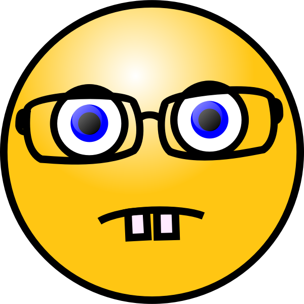SVG Vector clip art of nerdy face emoticon