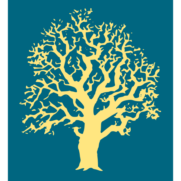 SVG Vector clip art of oaktree silhouette in yellow