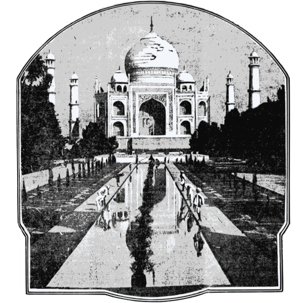 SVG Vector clip art of old picture of Taj Mahal