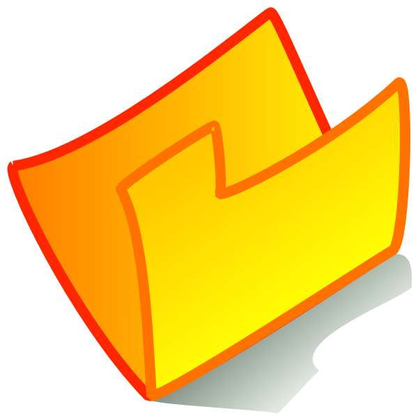 SVG Vector clip art of orange bent folder icon