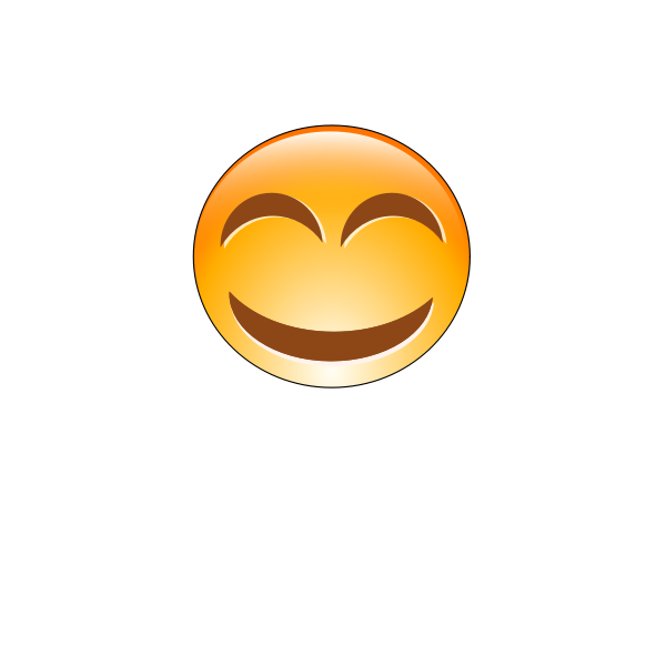 SVG Vector clip art of orange cheeky smiley