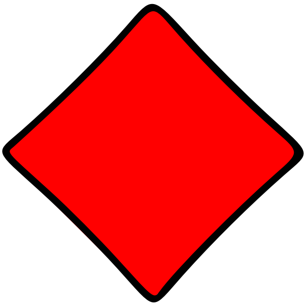 SVG Vector clip art of outlined red diamond playing card symbol