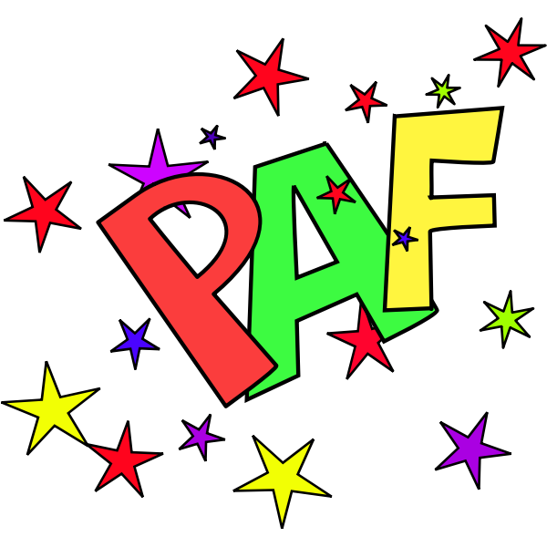 SVG Vector clip art of paf sound representation with stars
