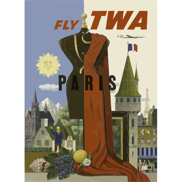 SVG Vector clip art of Paris vintage travel poster