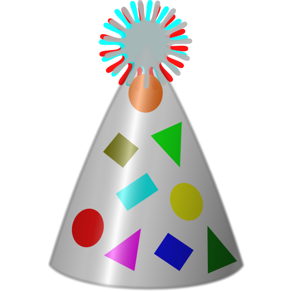 SVG Vector clip art of party hat silver plated