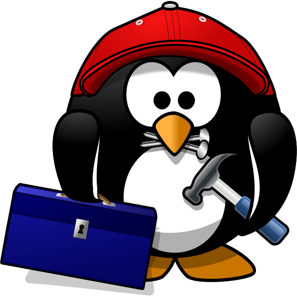 SVG Vector clip art of penguin repairman