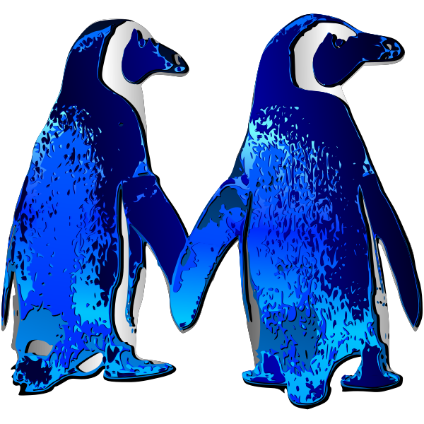 SVG Vector clip art of penguins
