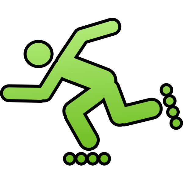 SVG Vector clip art of pictogram for man rollerblading