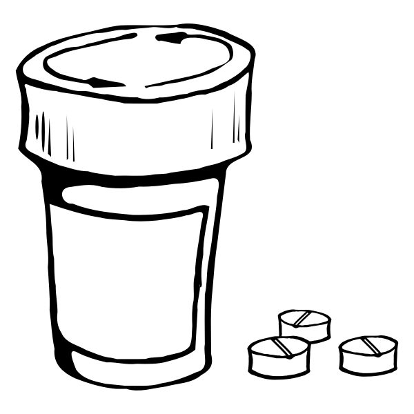 SVG Vector clip art of pills and bottle