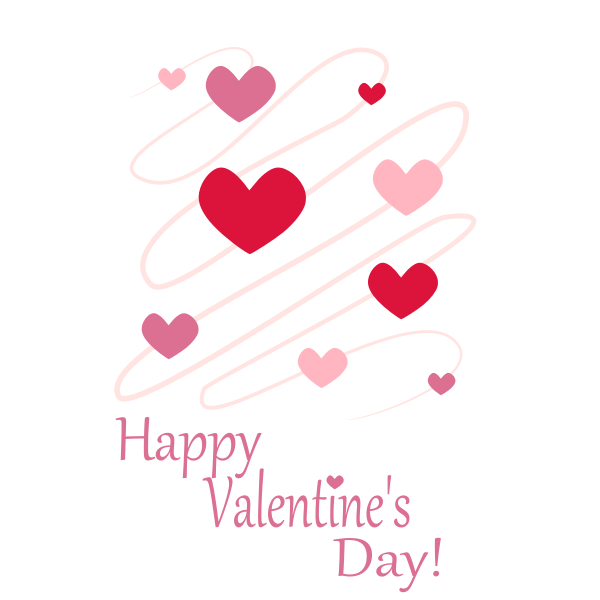 SVG Vector clip art of pink hearts Valetine039s Day card
