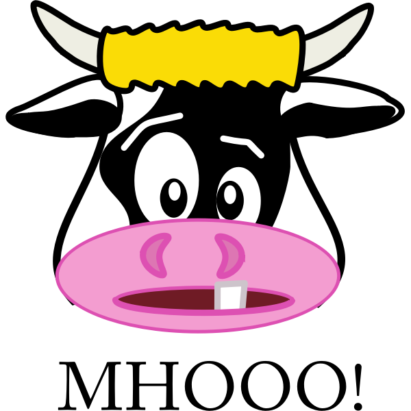 SVG Vector clip art of pink nosed cow head