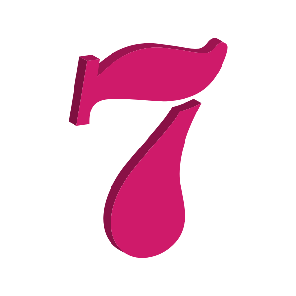 SVG Vector clip art of pink number seven