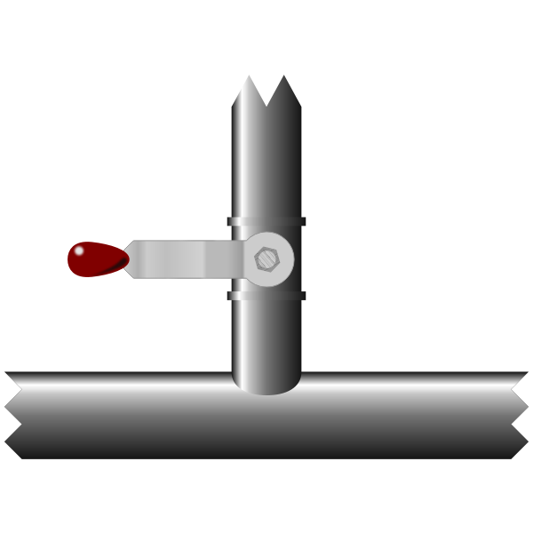SVG Vector clip art of pipe with red valve