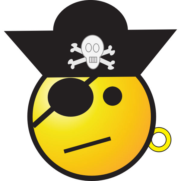 SVG Vector clip art of pirate smiley with a hat