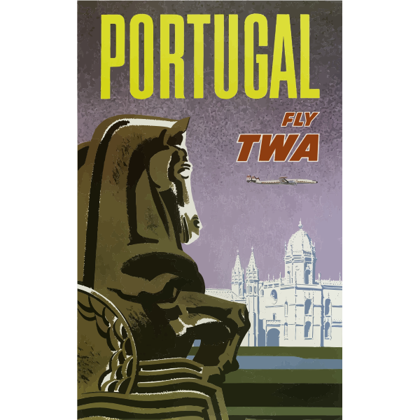 SVG Vector clip art of Portugal vintage travel poster