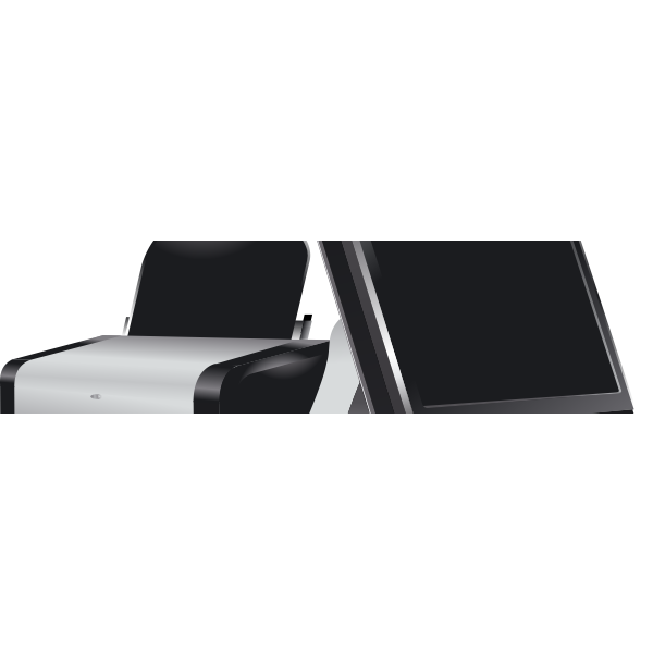 SVG Vector clip art of printer and monitor