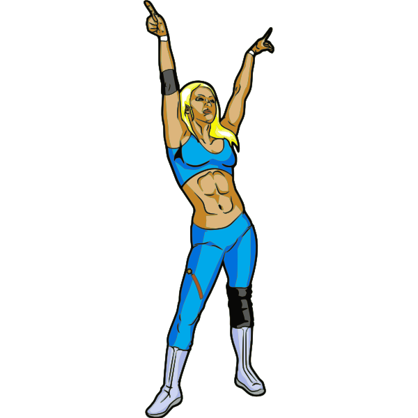 SVG Vector clip art of pro wrestler lady