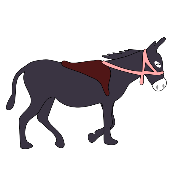 SVG Vector clip art of purple donkey