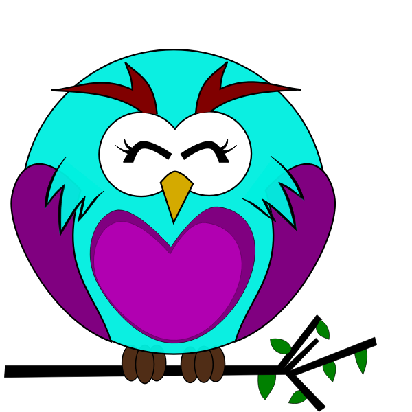 SVG Vector clip art of purple owl